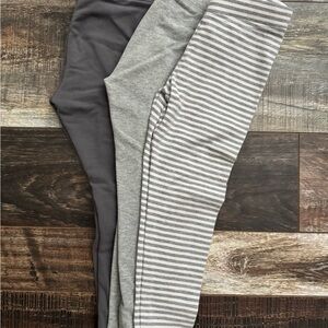 Primary Kids Leggings Bundle - Charcoal, Gray, and Striped